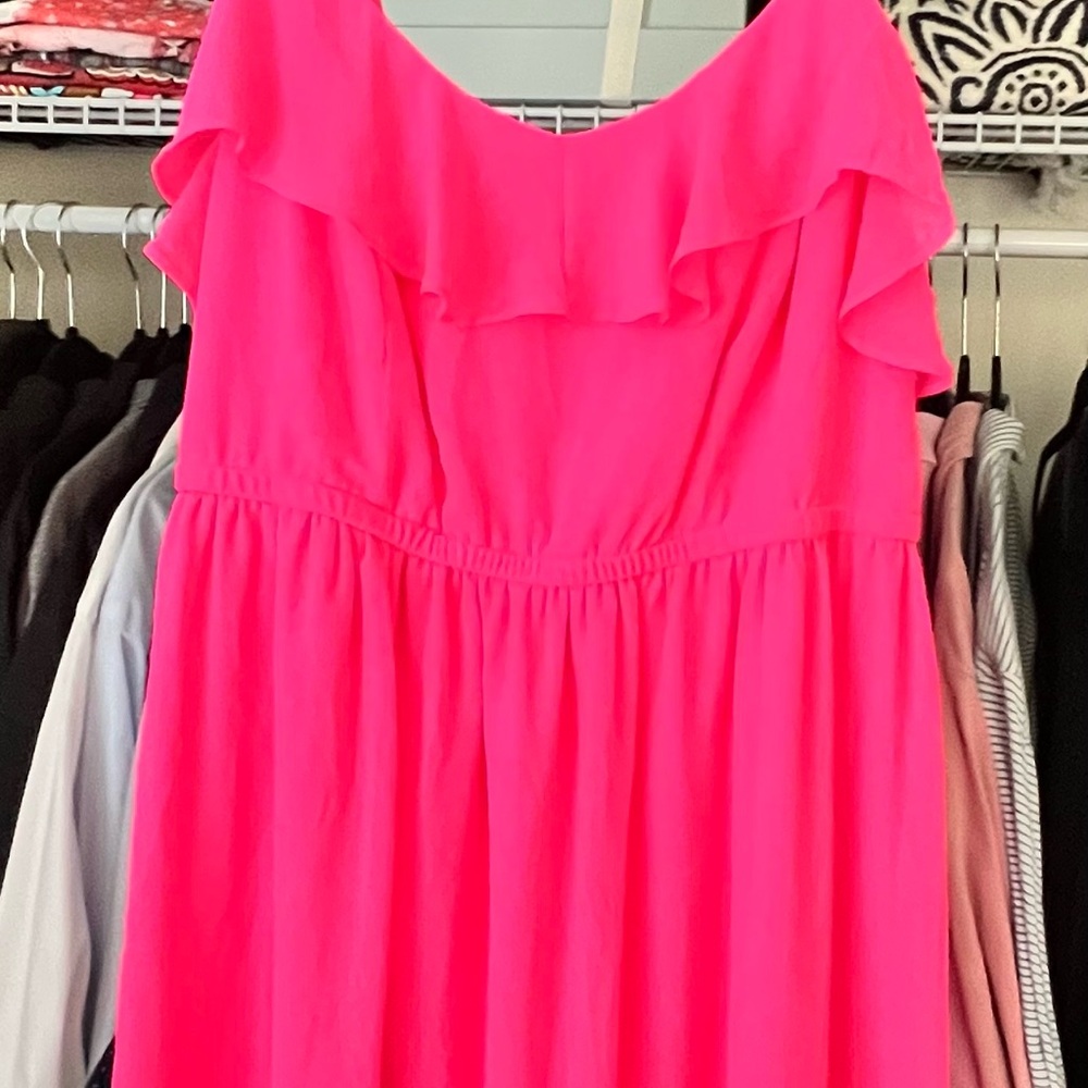 Vibrant Pink Ruffle Dress